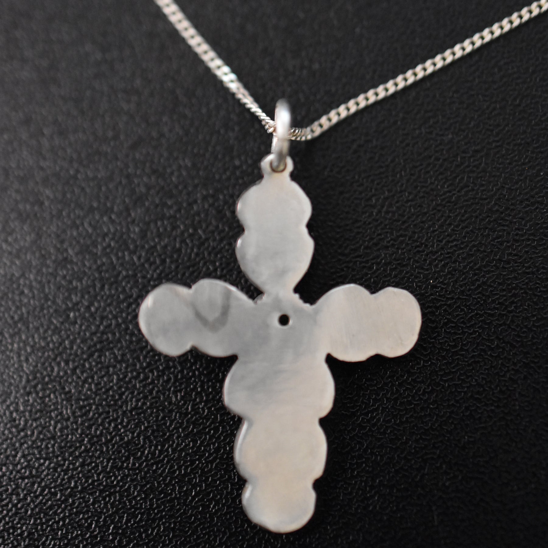 Enameled Cross in dark & light blue colors