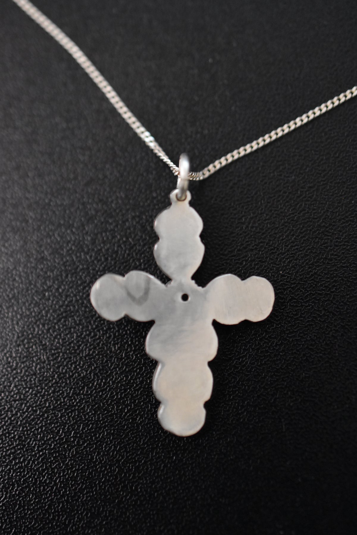 Enameled Cross in dark & light blue colors