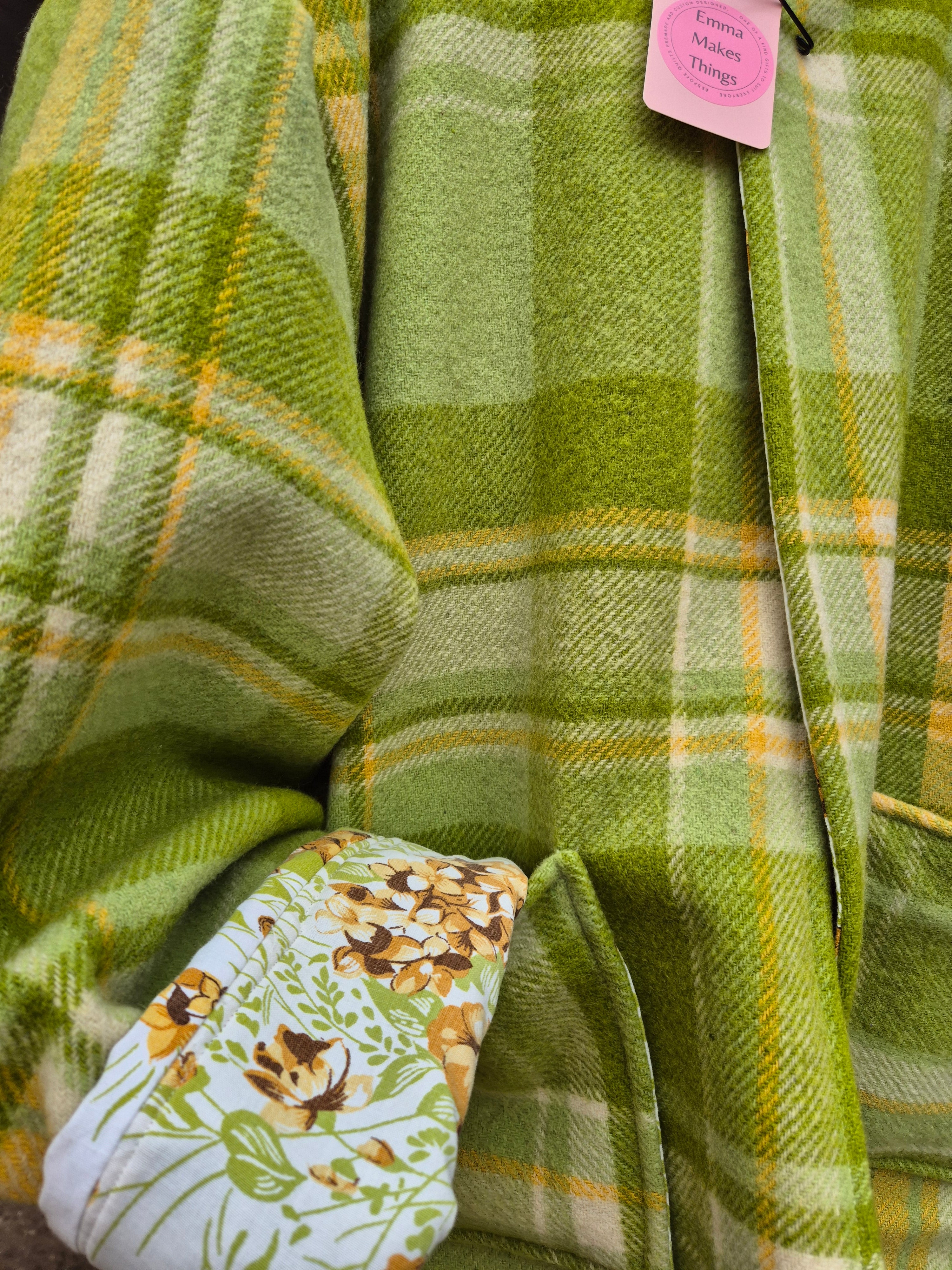 Upcycled woollen blanket jacket size 22