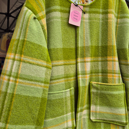 Upcycled woollen blanket jacket size 22