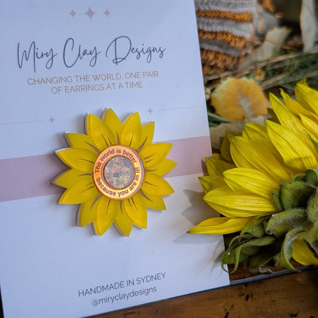 Sunflower Af-fleur-mation Brooch