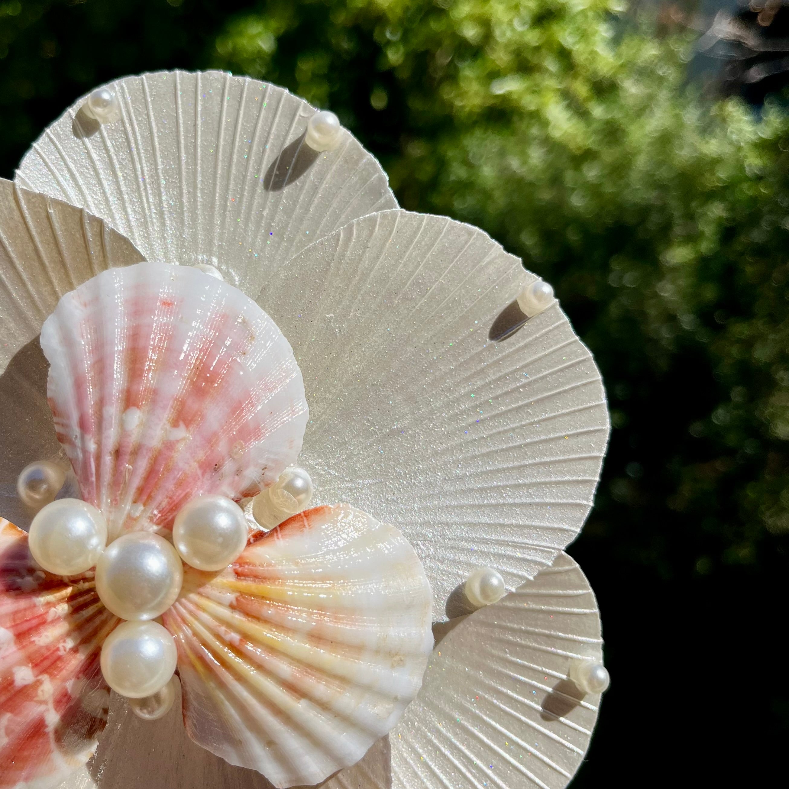 Delicate Shell Flower Tray Or Wall Decor