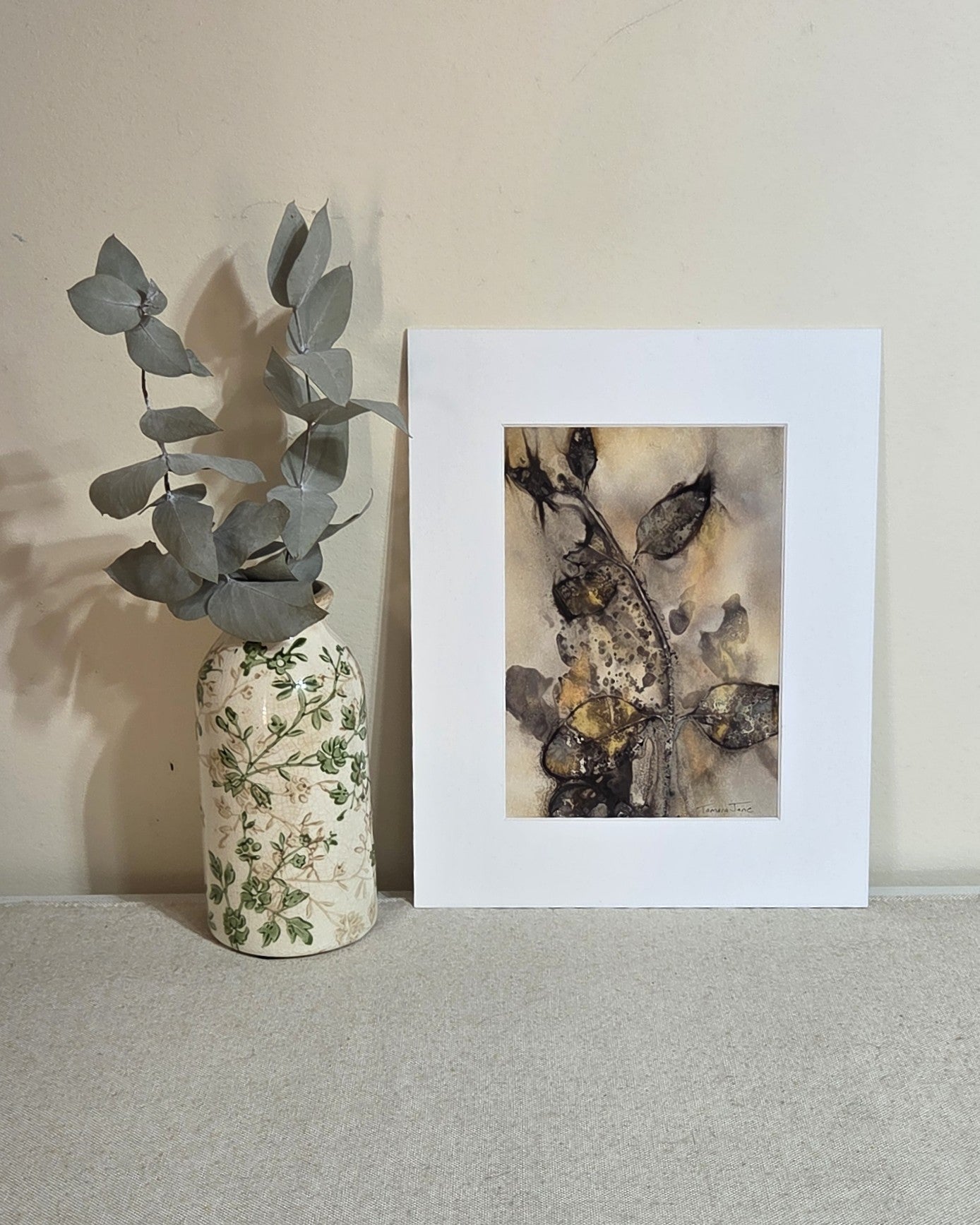Leaves at Play ~ Original Botanical Artwork – Eco Print & Watercolour