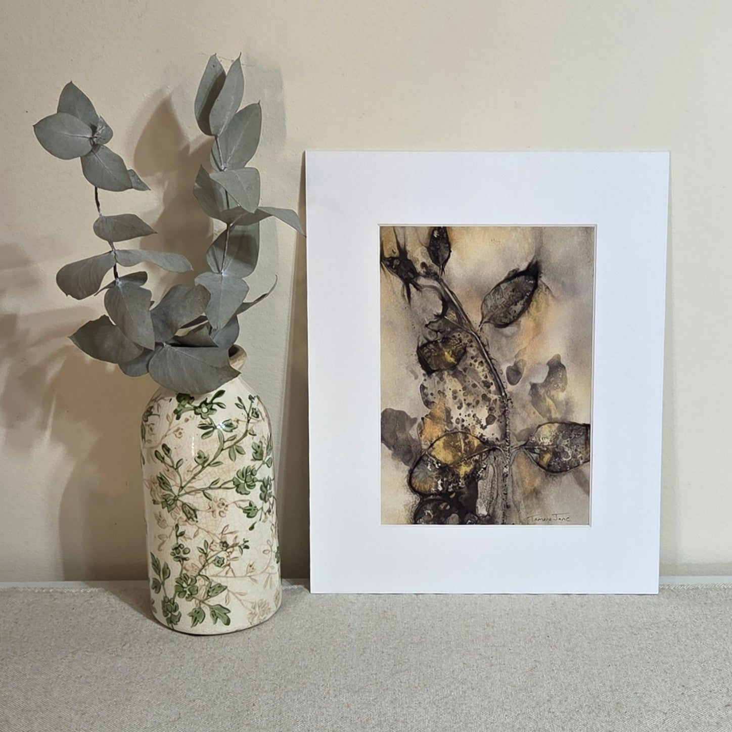 Leaves at Play ~ Original Botanical Artwork – Eco Print & Watercolour