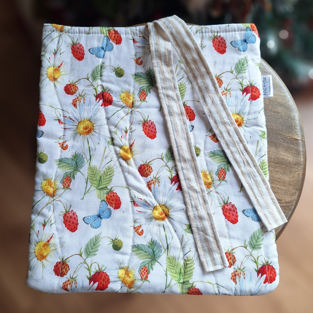 Book or 11" tablet sleeve, handmade with zip or tie closure