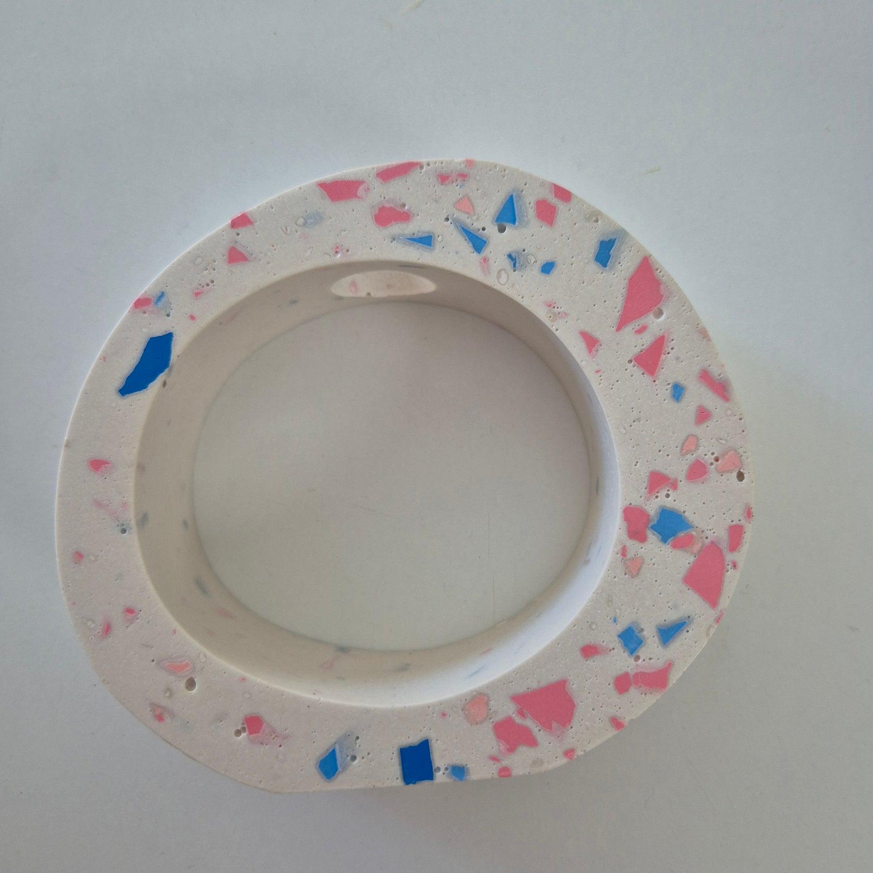 Pink and blue terrazzo concrete test tube single stem vase