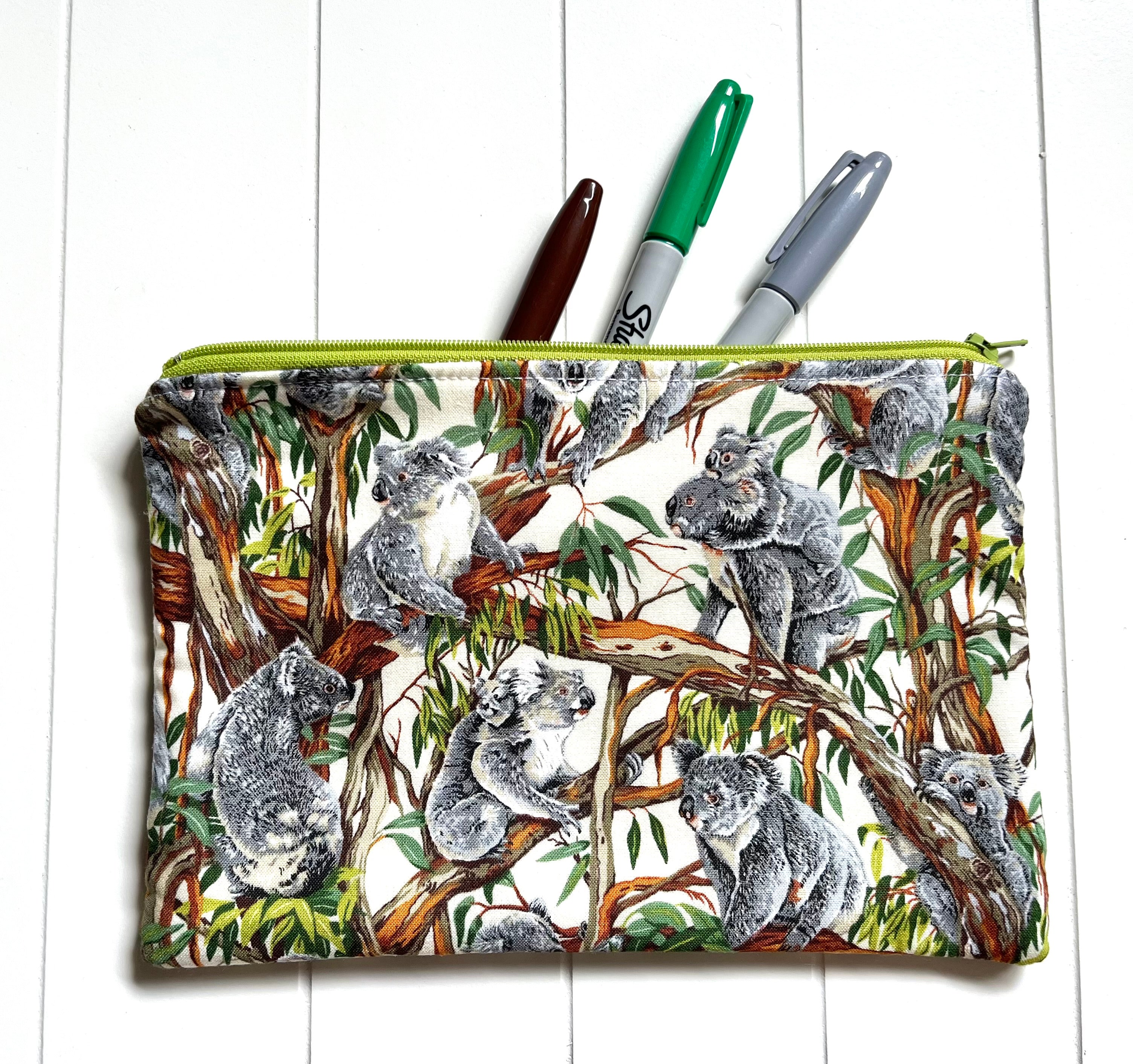 Green koalas pencil case