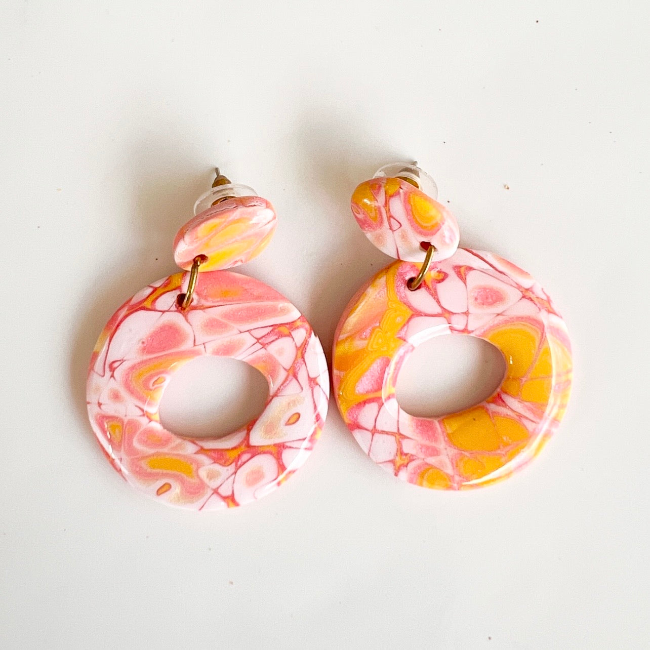 Earrings~Polymer Clay ~ Mokume Gane ~ Resin ~ Dangles
