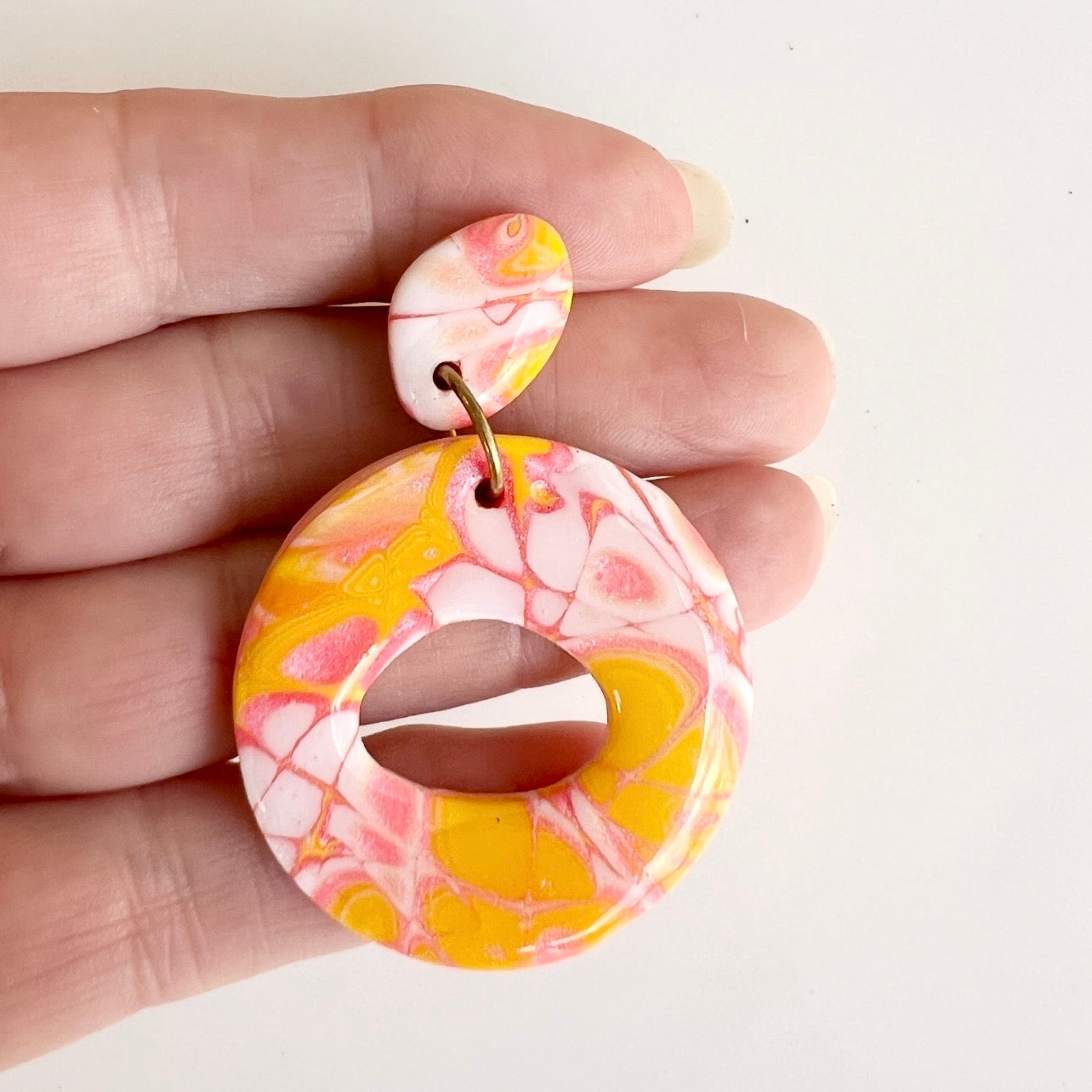 Earrings~Polymer Clay ~ Mokume Gane ~ Resin ~ Dangles