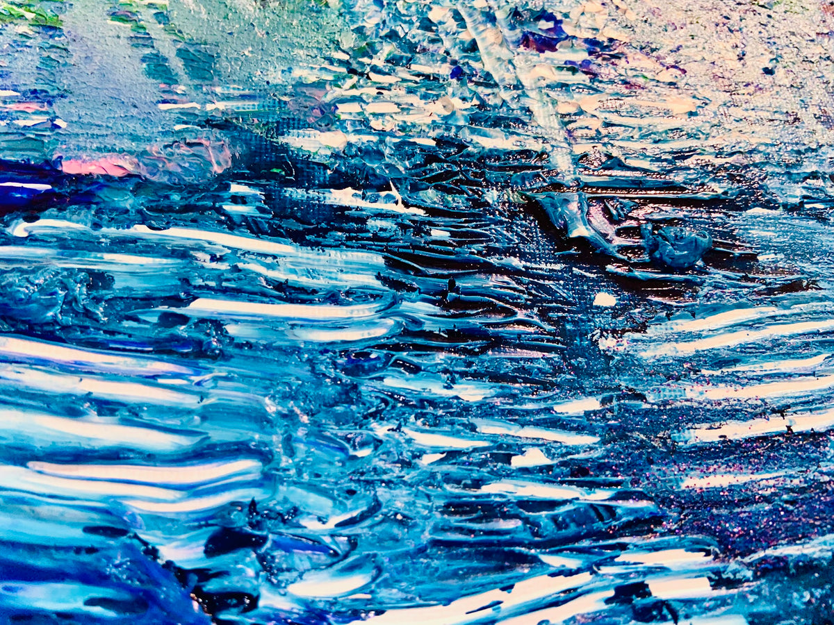 Island Paddle ORIGINAL CANVAS PAINTING 25.4x25.4x3.5cm by Margo Humphries