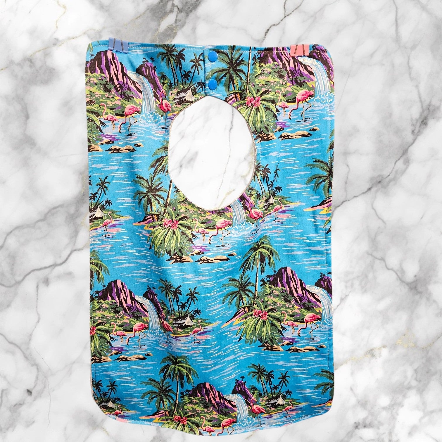 Adult / Special Needs Bib – Clothing Protector - Flamingos