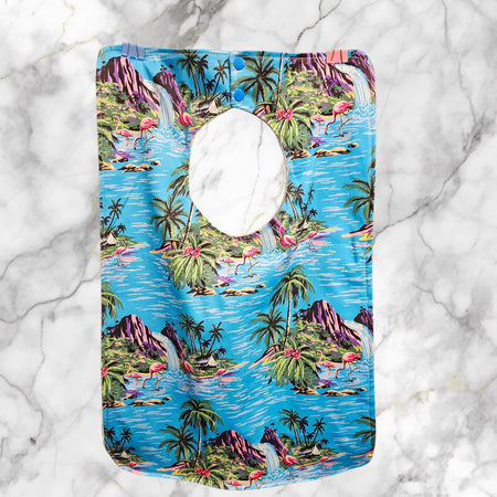 Adult / Special Needs Bib – Clothing Protector - Flamingos