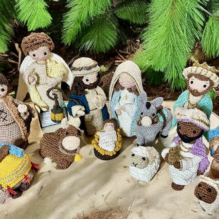 Crochet Holy Family Nativity Scene