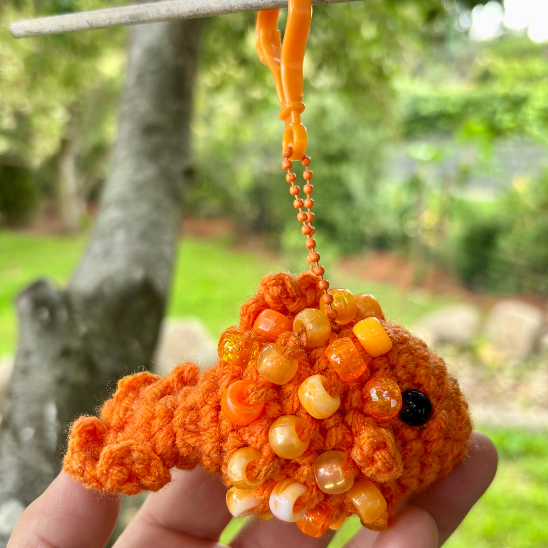 Fish Crochet Beaded Fidget Key Chain Toy Bag Tag