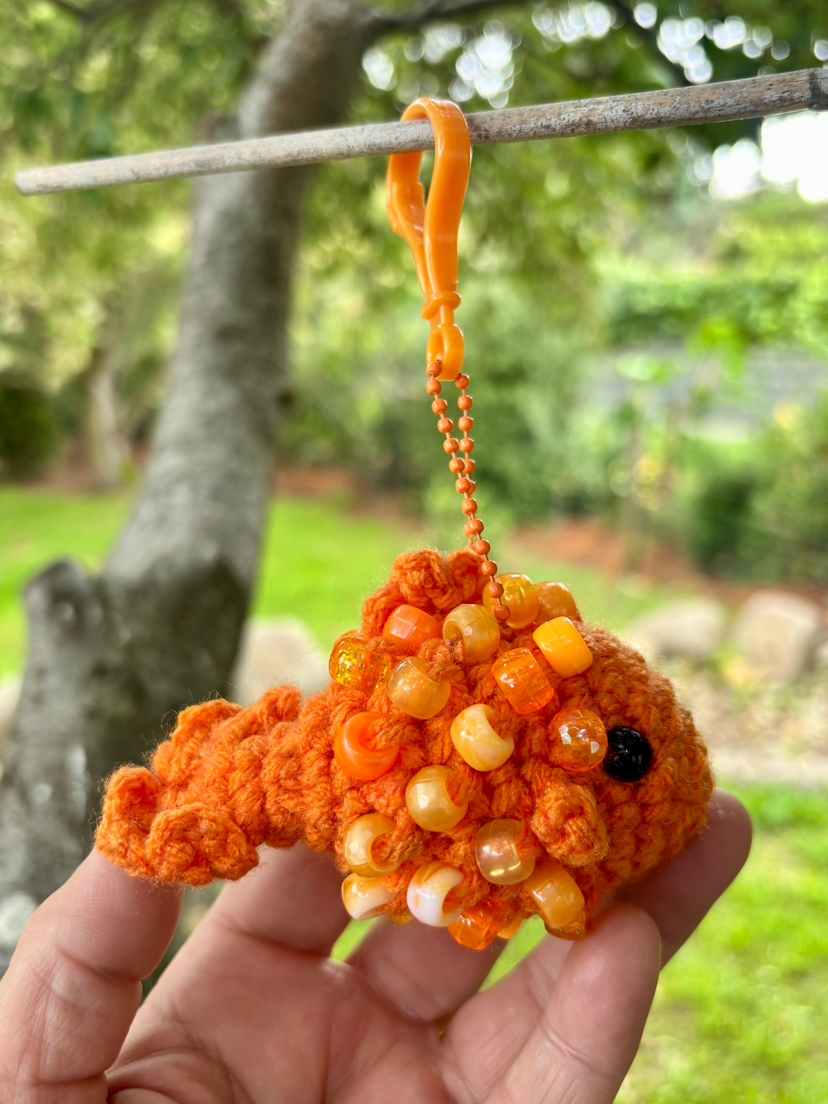 Fish Crochet Beaded Fidget Key Chain Toy Bag Tag