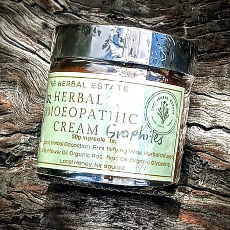 Graphites Herbal homeopathic Cream | Dry Cracked Skin Support | Chickweed & Calendula Cream | Natural Skin Care | Handmade Homoeopathic Cream 50g