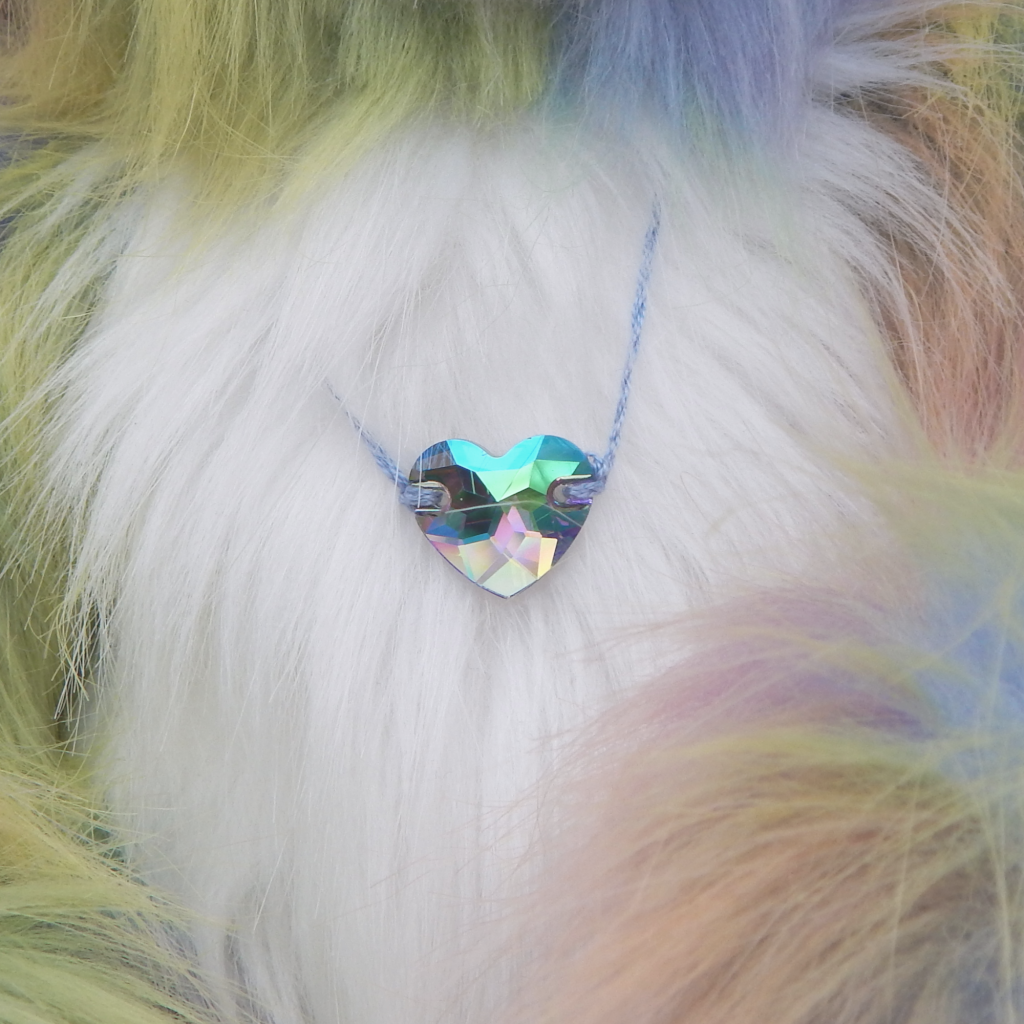 Handmade Rainbow Plush Teddy Bear: Collectible Artist Bear