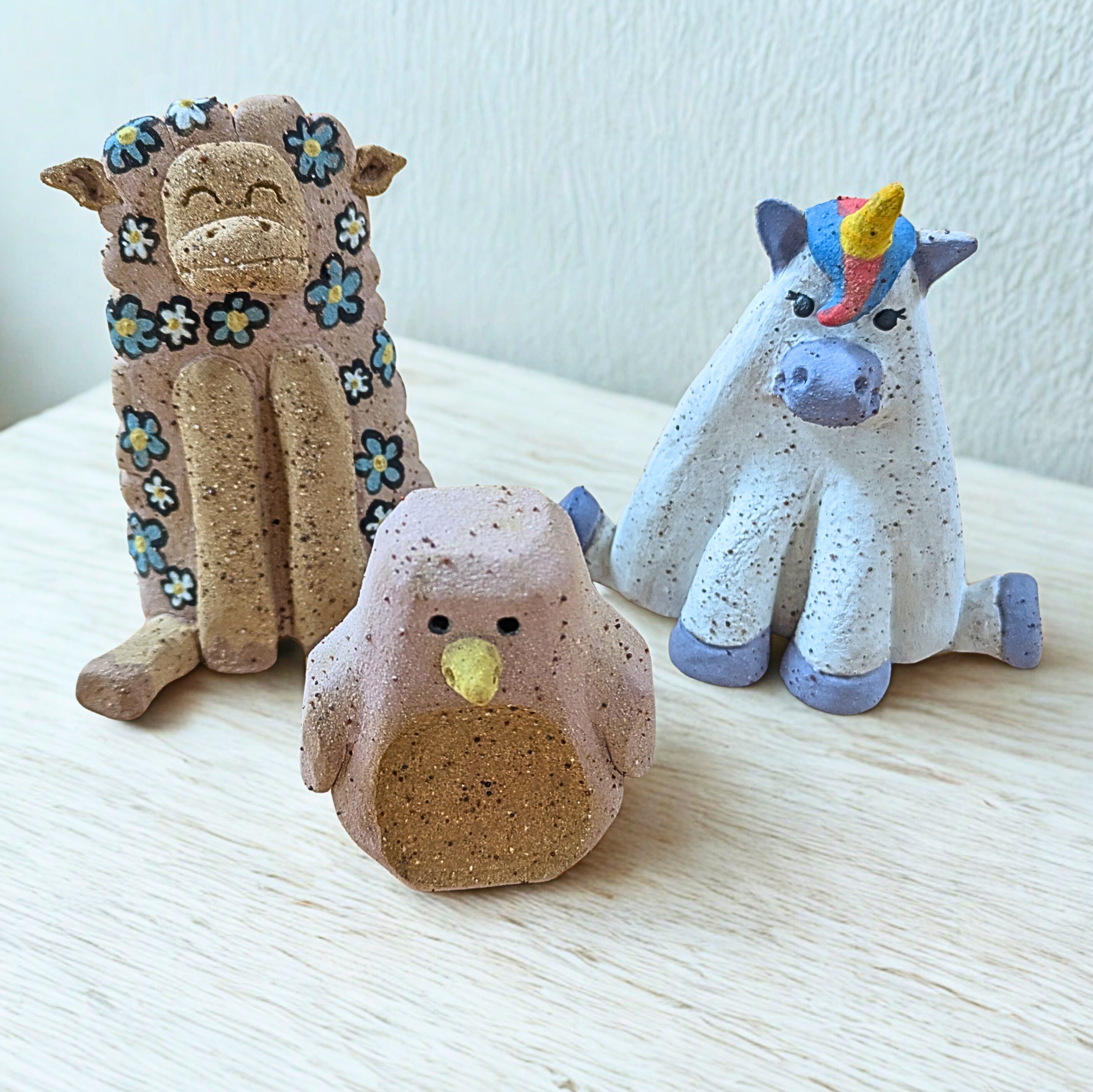 Whimsical Ceramic Animal Flower/Incense Holder Ornaments