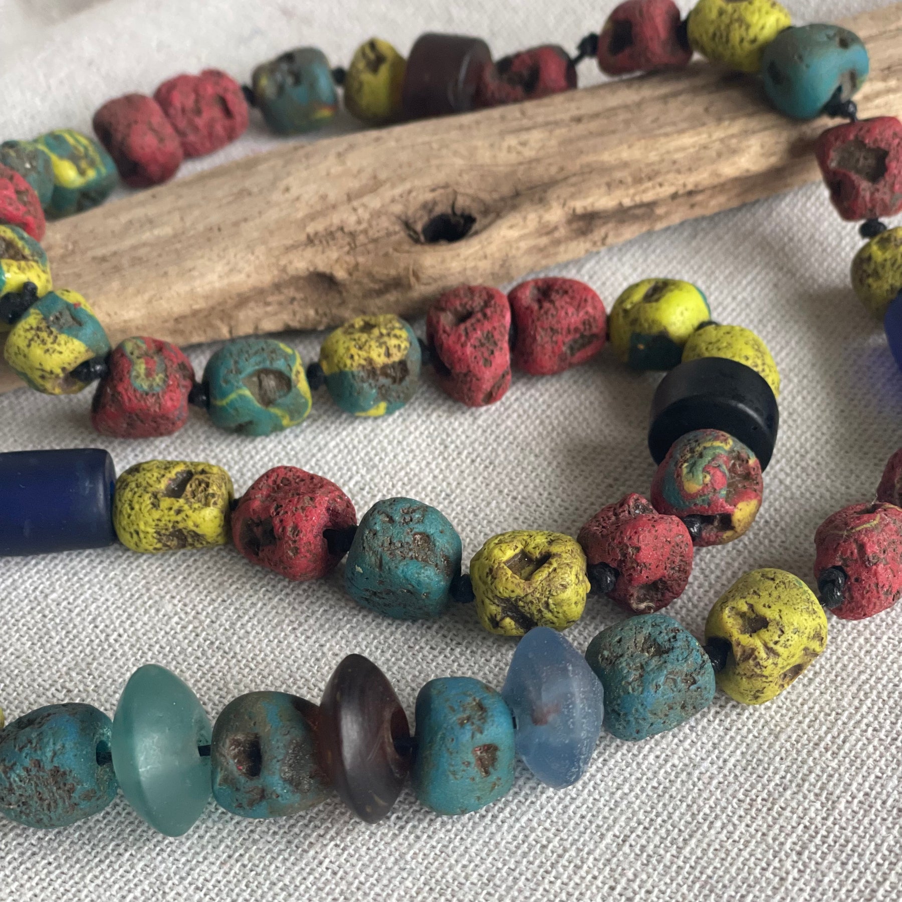 Polymer Clay Beaded Necklace – Rustic Earth