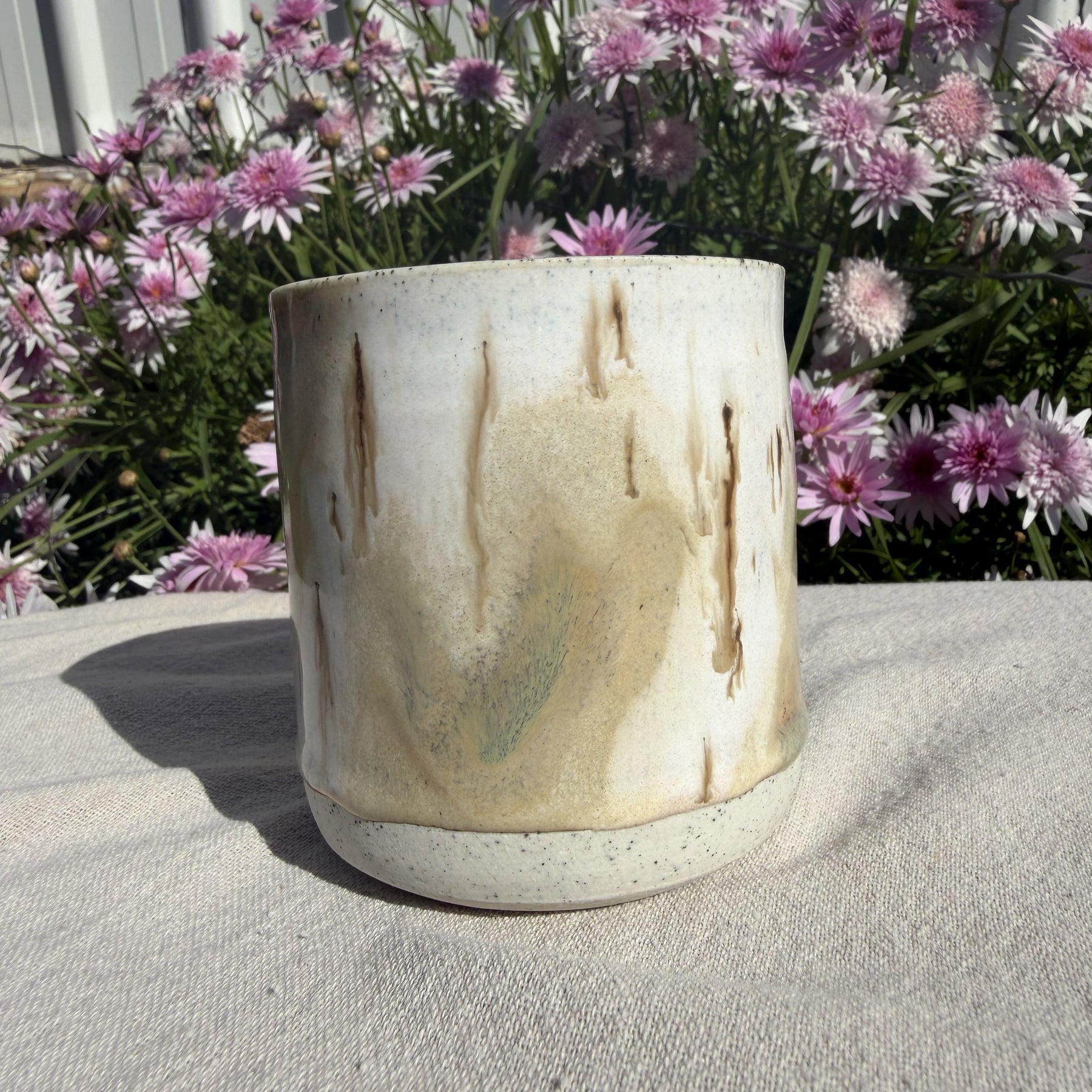 One-of-a-Kind Wheel Thrown Ceramic Cup – Organic Drip Glaze