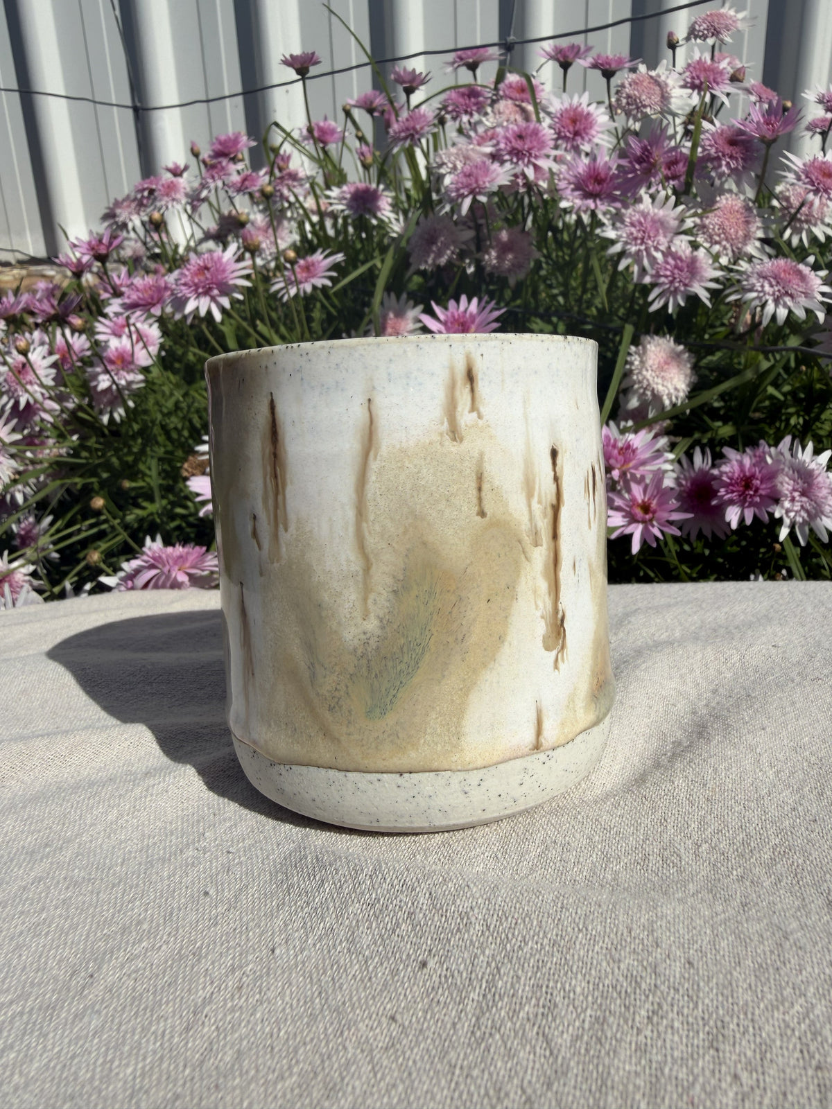 One-of-a-Kind Wheel Thrown Ceramic Cup – Organic Drip Glaze