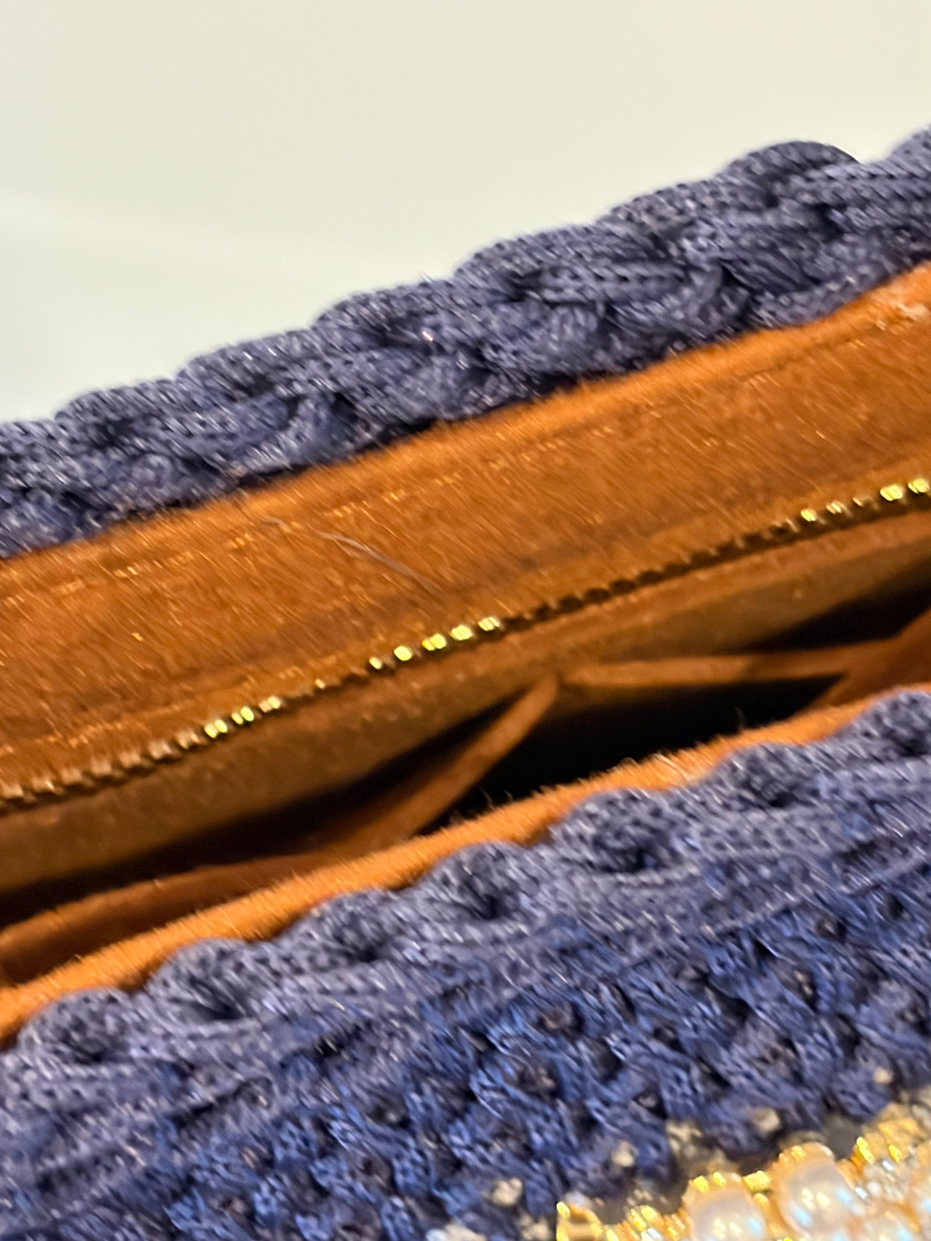 No 11 Mini Me Crocheted Shoulder Bag B;ue