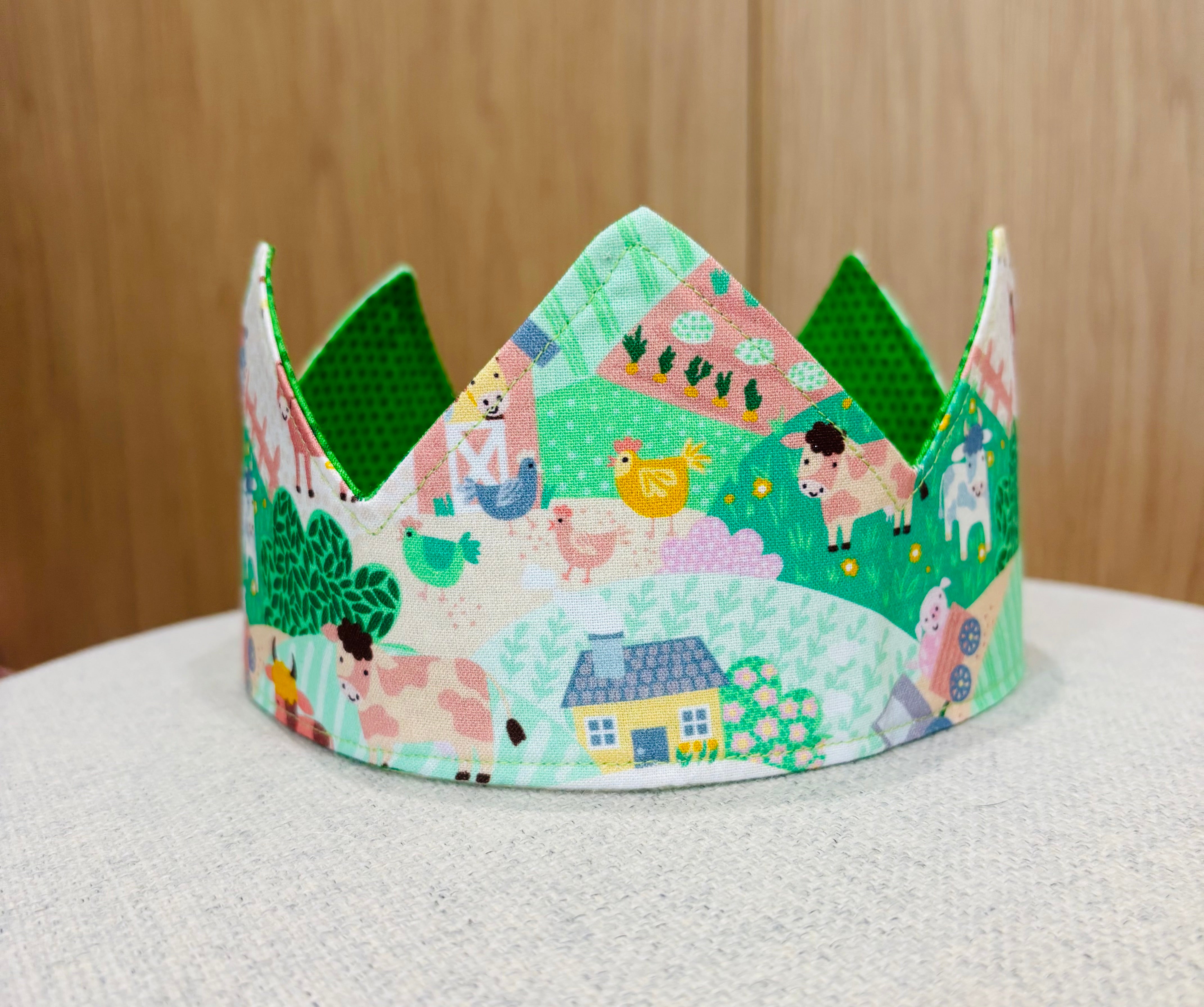 Reversible Fabric Crown | Handmade Dress-Up Crown | Adjustable Children's Crown