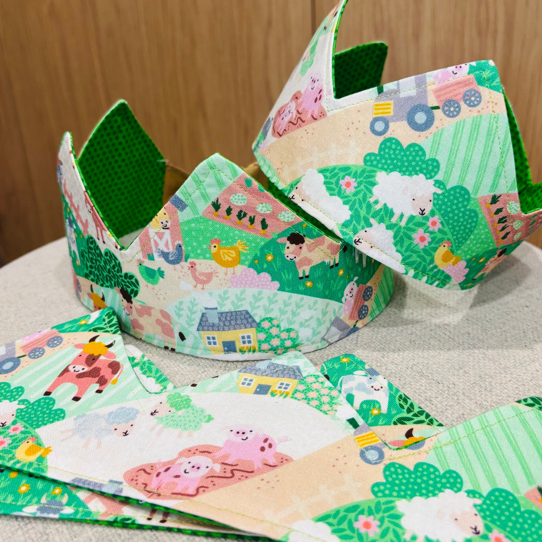 Reversible Fabric Crown | Handmade Dress-Up Crown | Adjustable Children's Crown