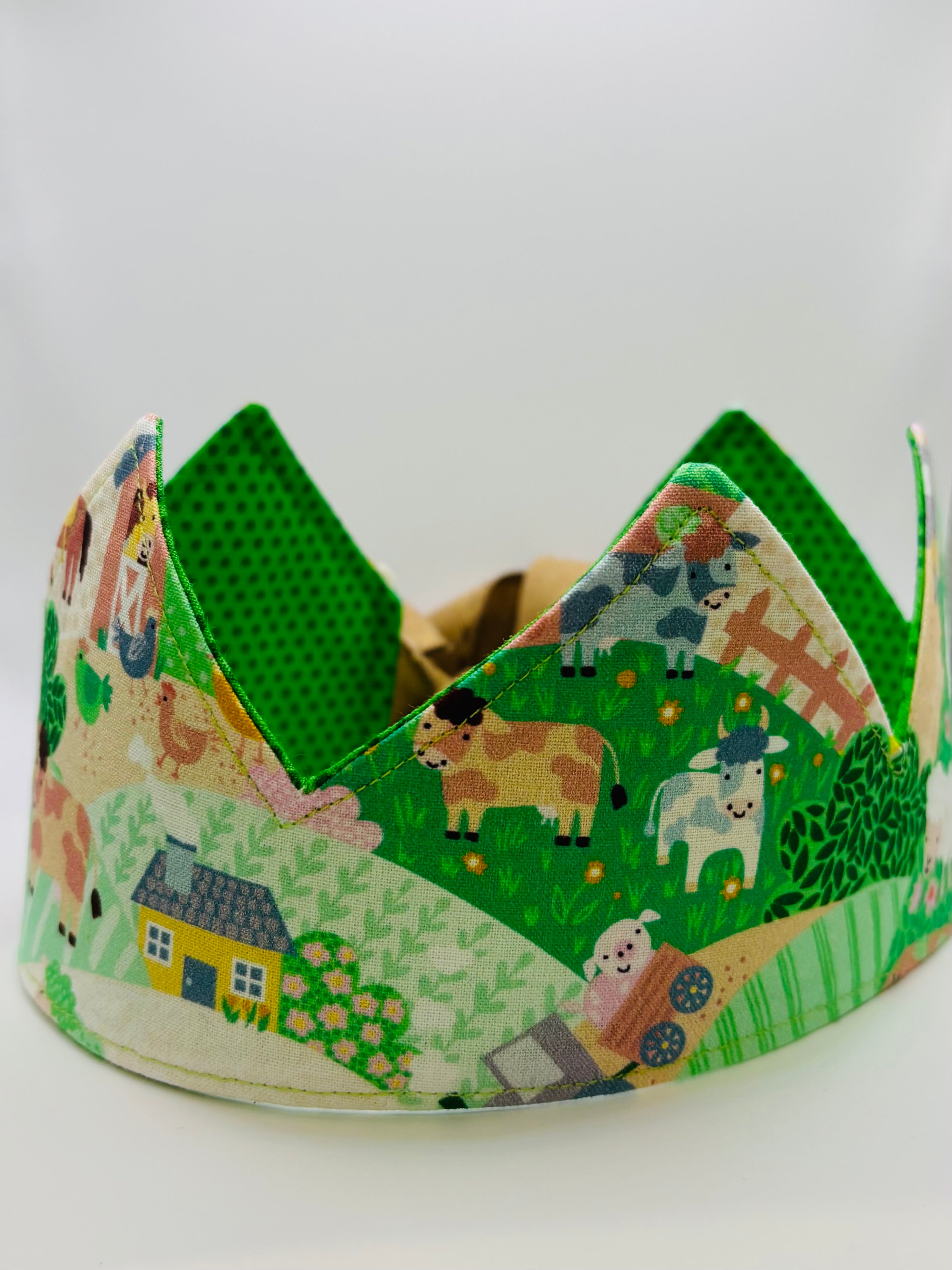 Reversible Fabric Crown | Handmade Dress-Up Crown | Adjustable Children's Crown