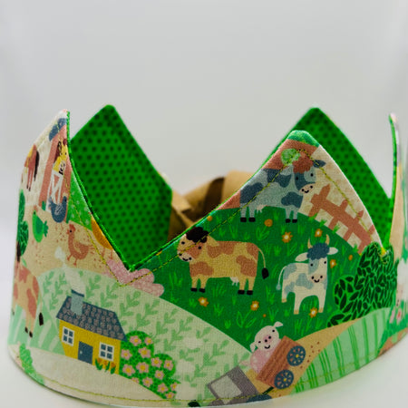 Reversible Fabric Crown | Handmade Dress-Up Crown | Adjustable Children's Crown