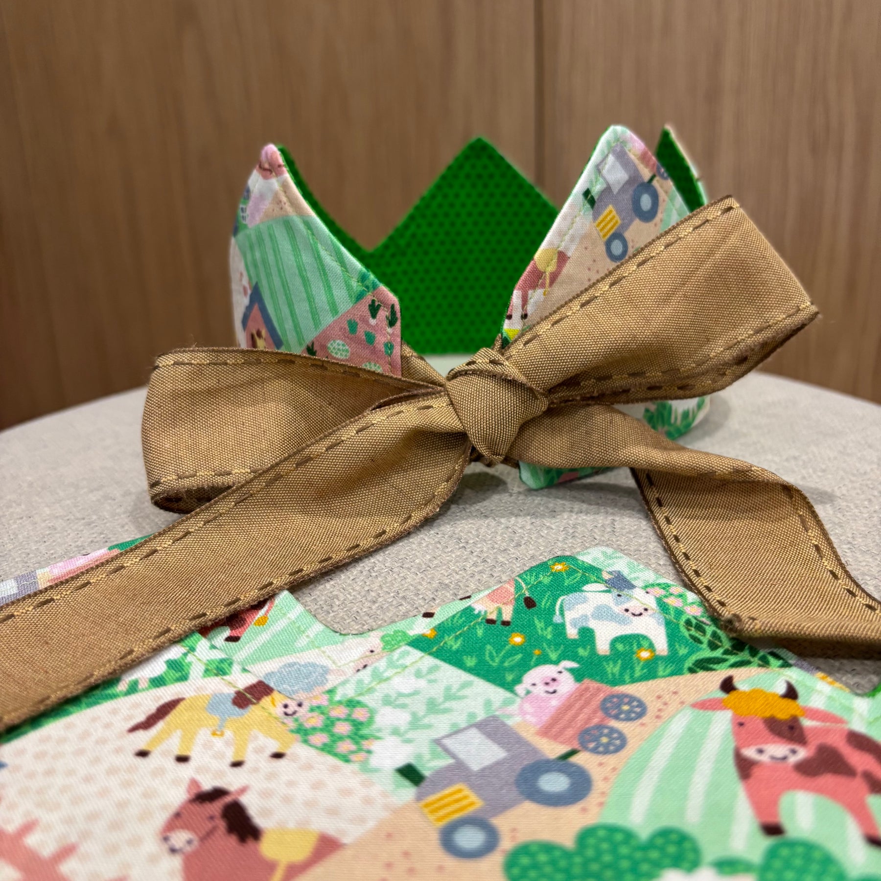 Reversible Fabric Crown | Handmade Dress-Up Crown | Adjustable Children's Crown