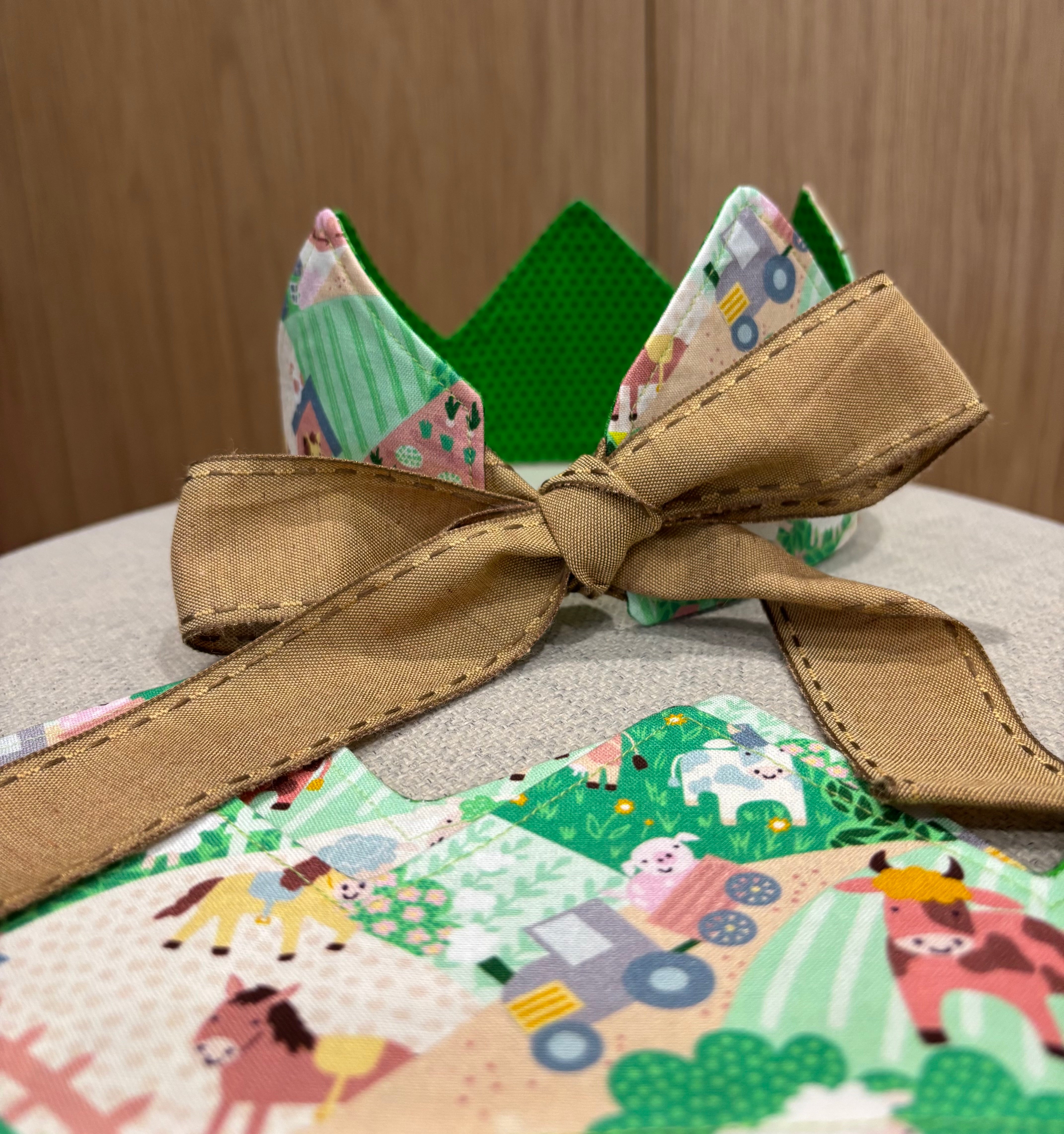 Reversible Fabric Crown | Handmade Dress-Up Crown | Adjustable Children's Crown