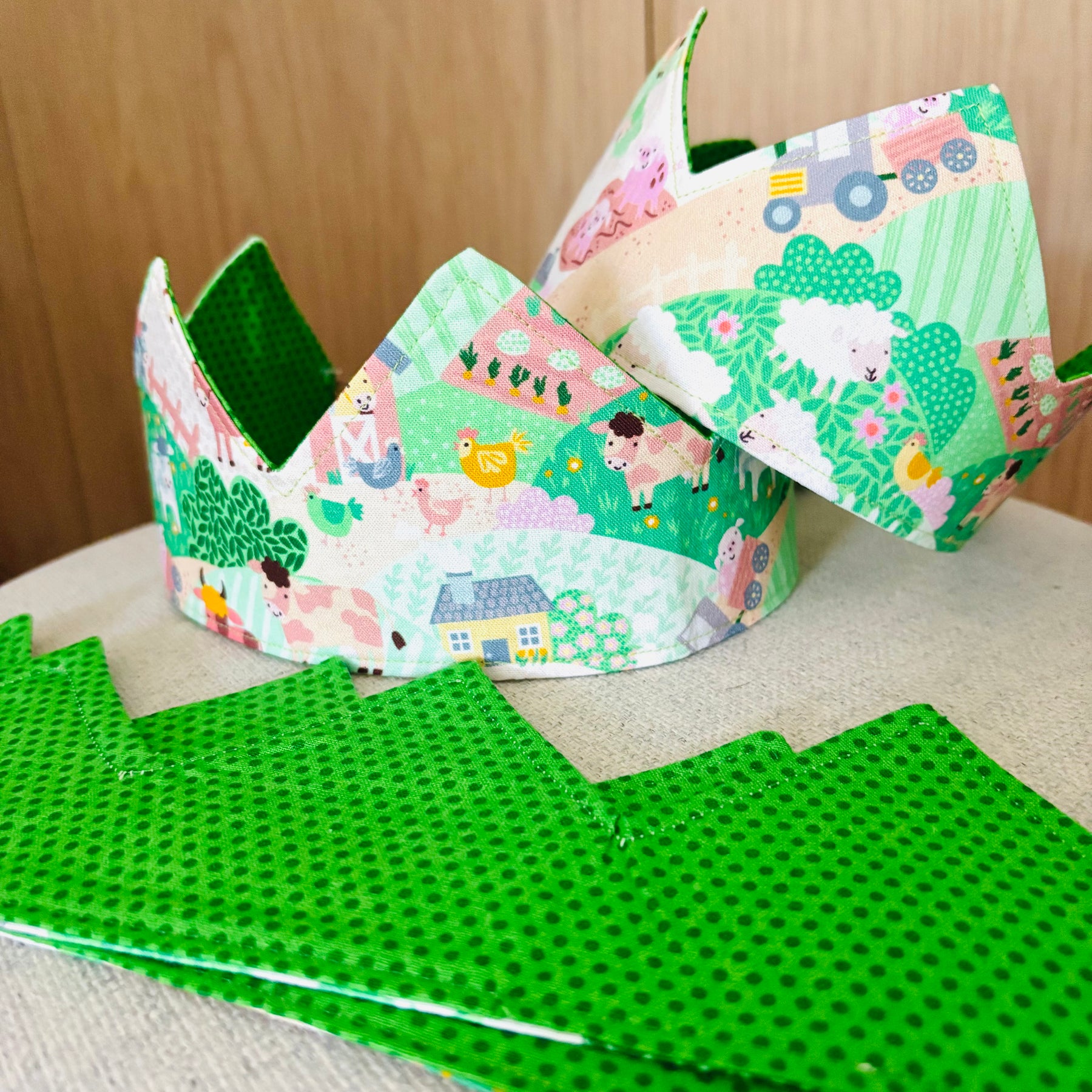 Reversible Fabric Crown | Handmade Dress-Up Crown | Adjustable Children's Crown