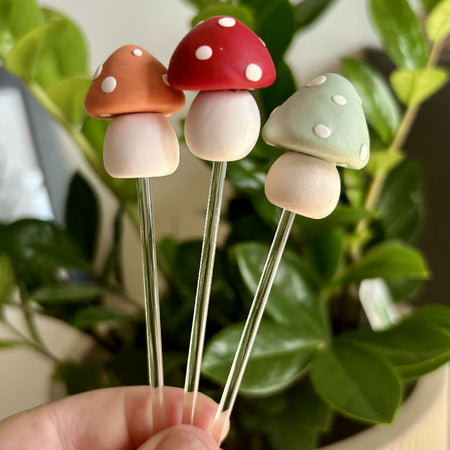 Mini Mushie trio | Sage, peach, red