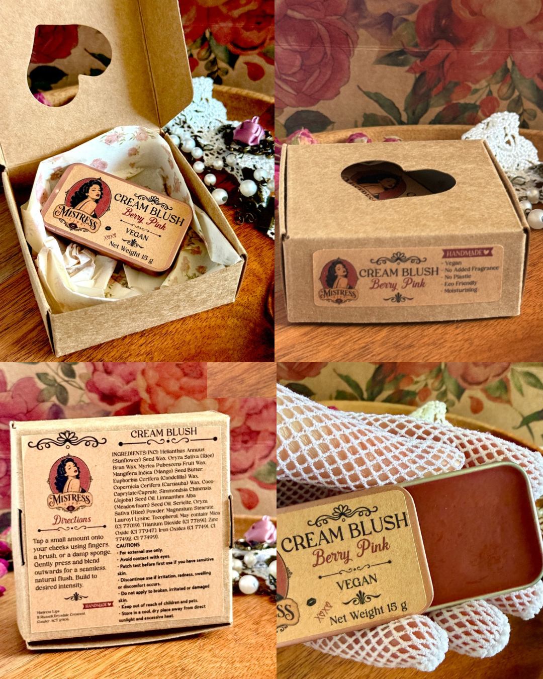 Vegan Cream Blush - Artisan Handmade to Order - Eco Friendly Makeup