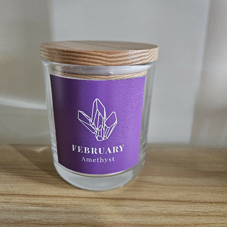 February - Amethyst Candle