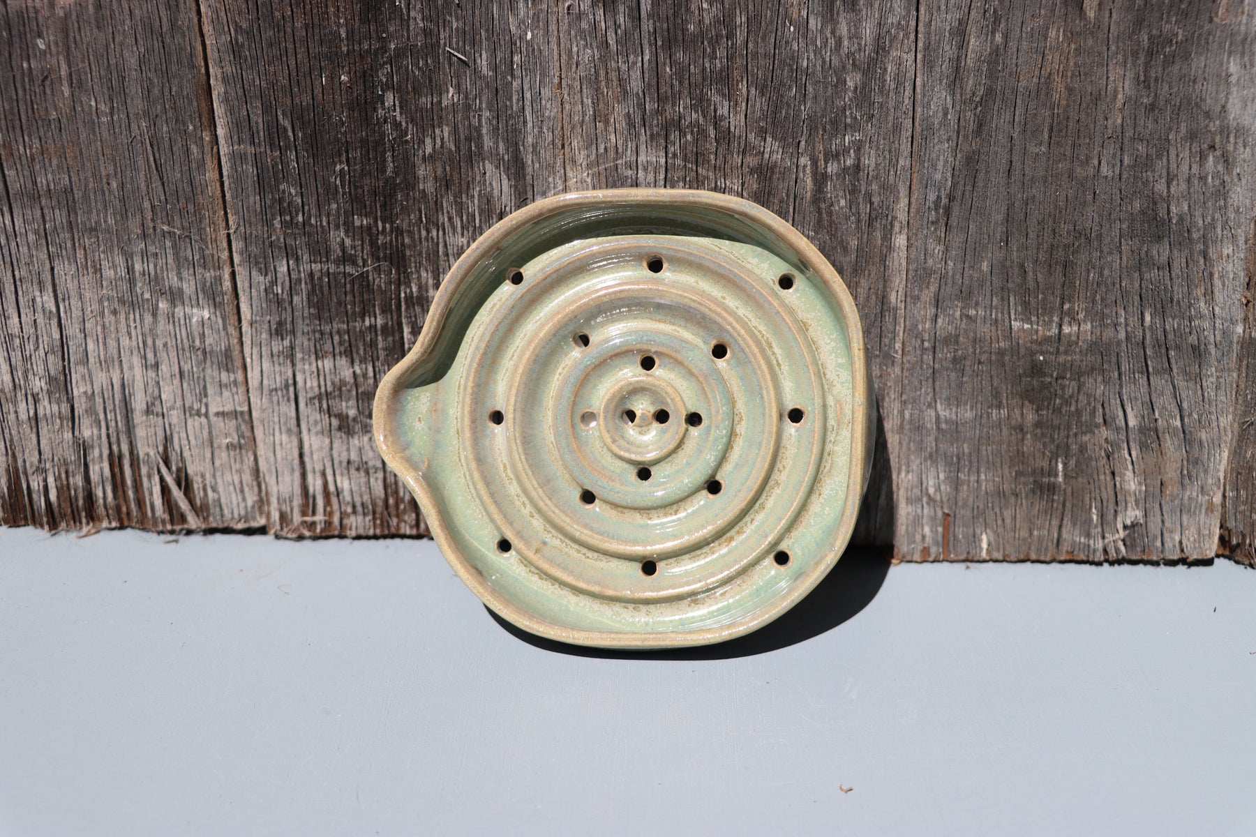 Soap dishes in misty green and blue - hand thrown