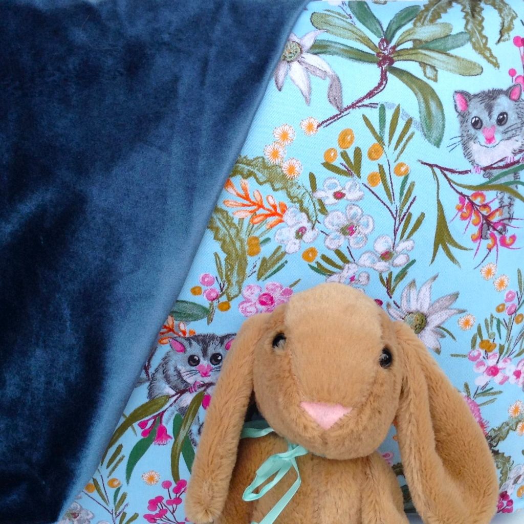 Cute possum cushion cover. Baby nursery, kids' bedroom 45x45cm