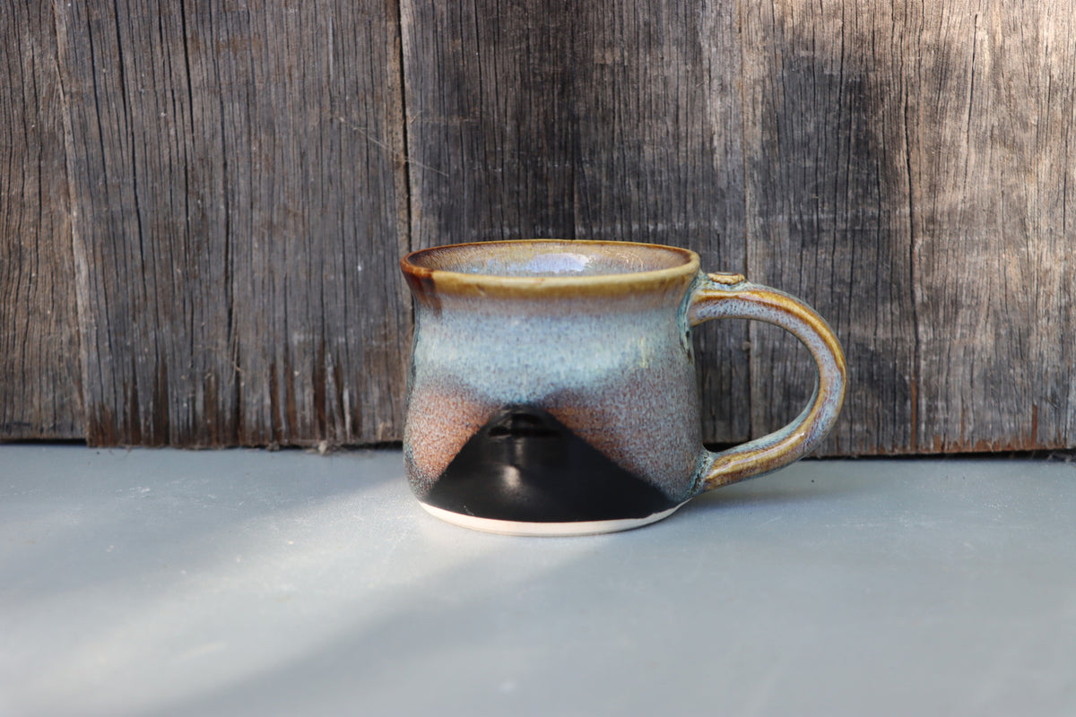 Hand Thrown Stoneware Coffee Mugs: Teadust Iron & Chun Glaze