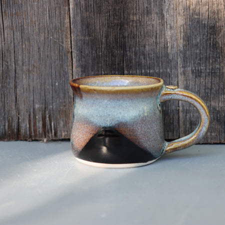 Hand Thrown Stoneware Coffee Mugs: Teadust Iron & Chun Glaze