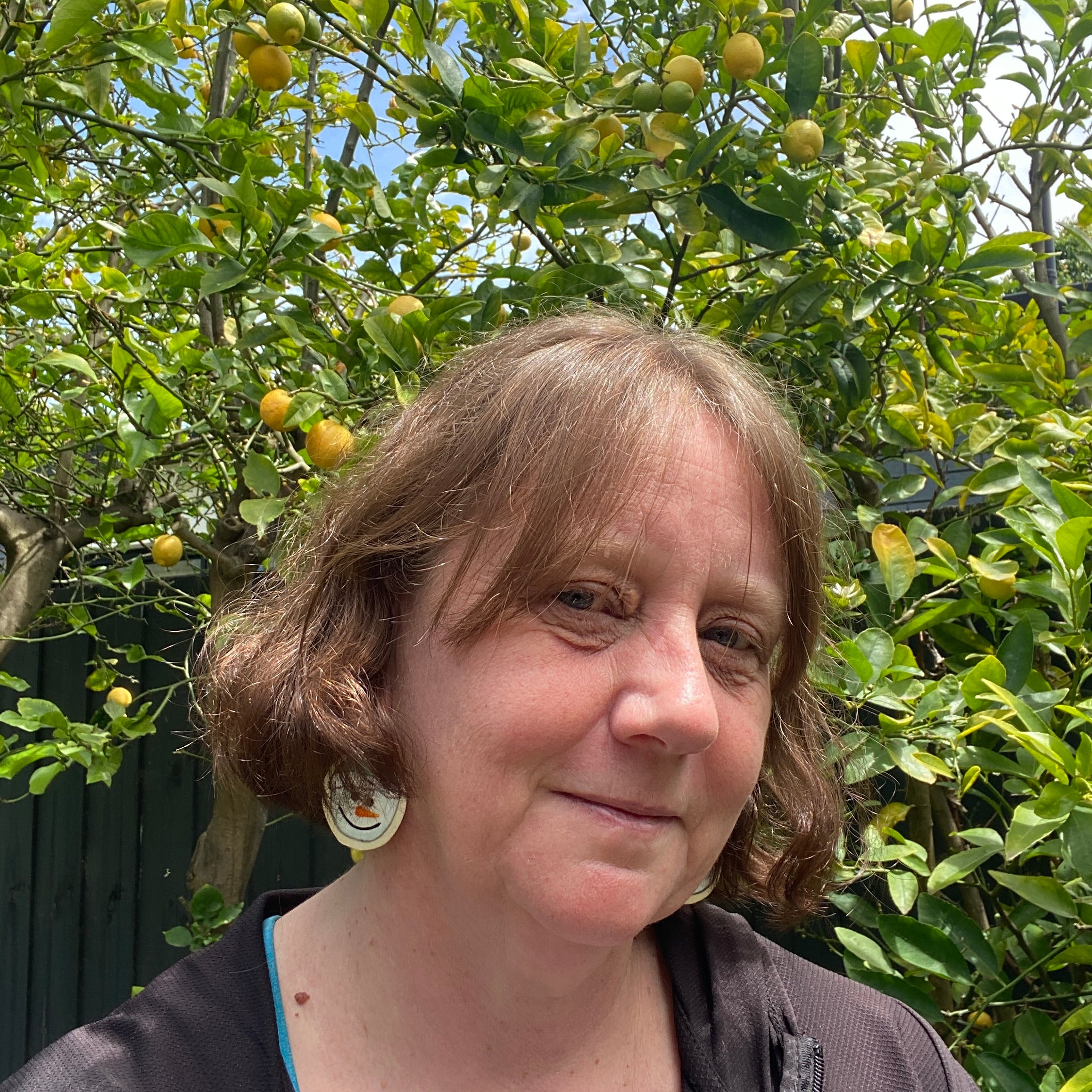 Snowman Earrings – Hand-painted Brass Jewellery