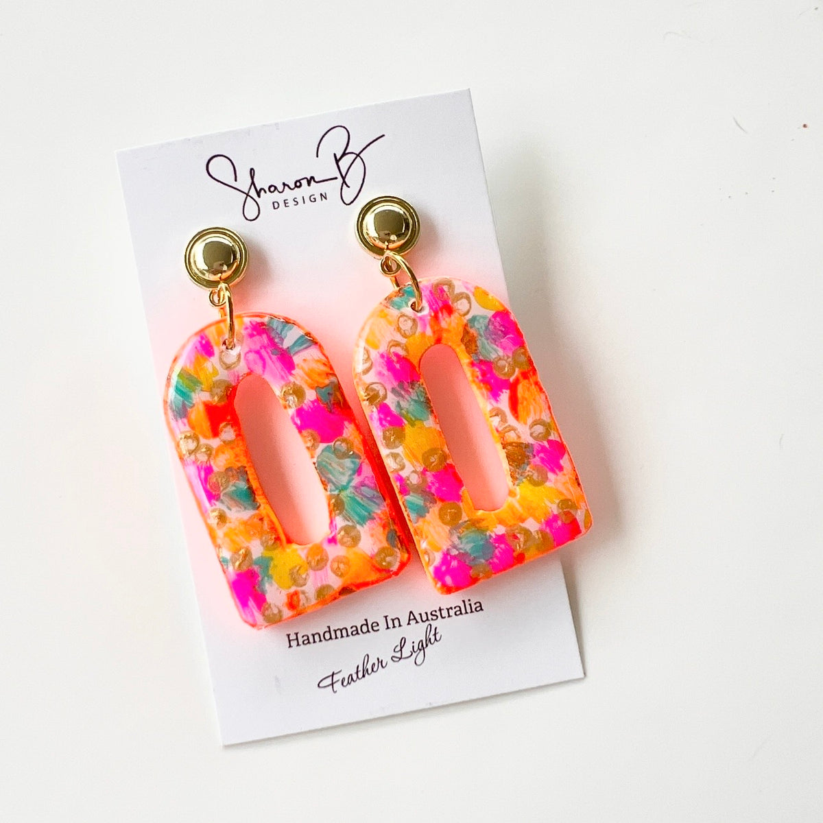 Earrings~Handpainted~Neon~Dangles ~affordable