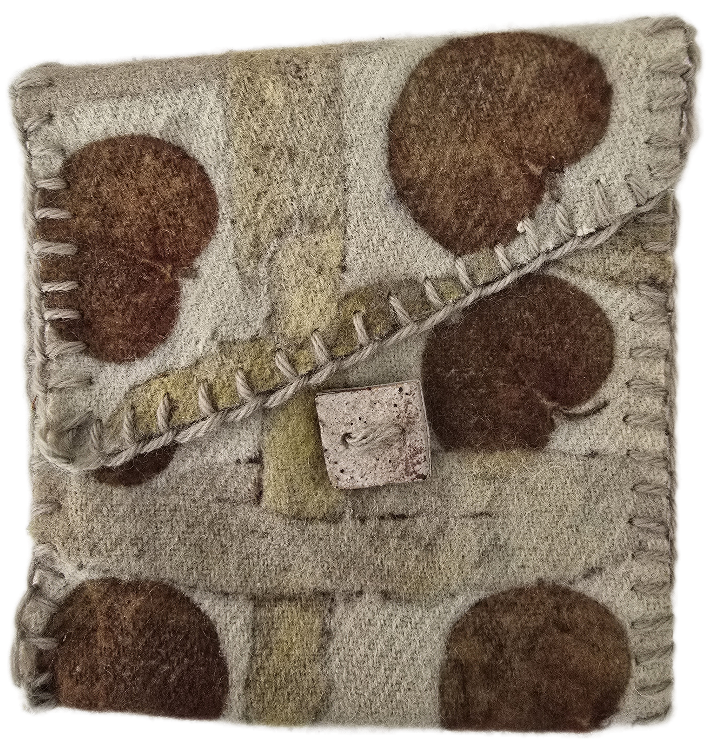 Eco Printed Wool Pouch Wallet