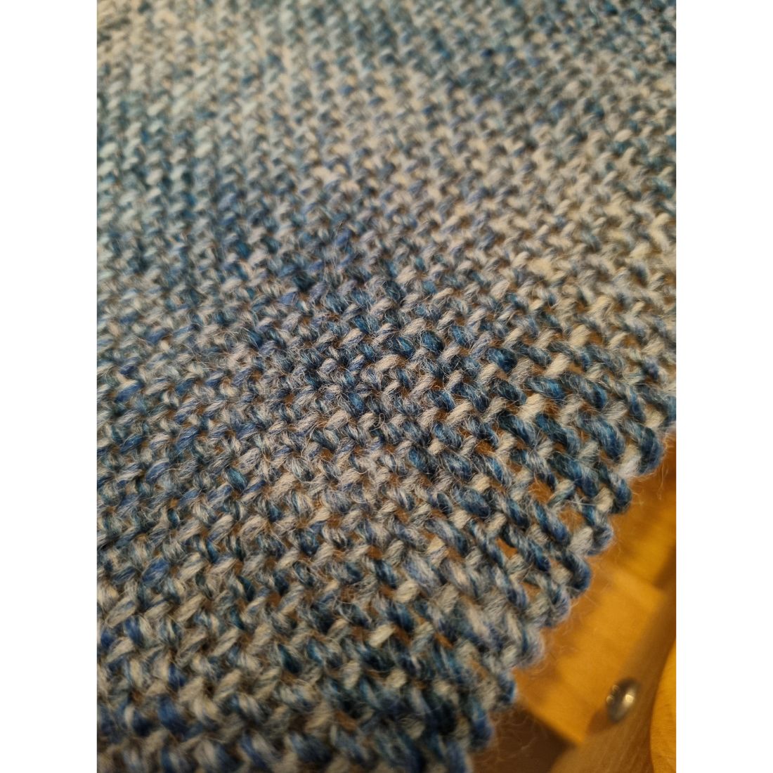 Blue acrylic handwoven scarf