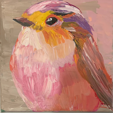 Pink Robin Wall Art Original Painting