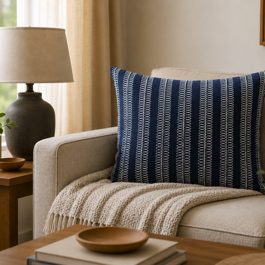 Blue and White Cushion Covers- Contemporary Style-45x45cm