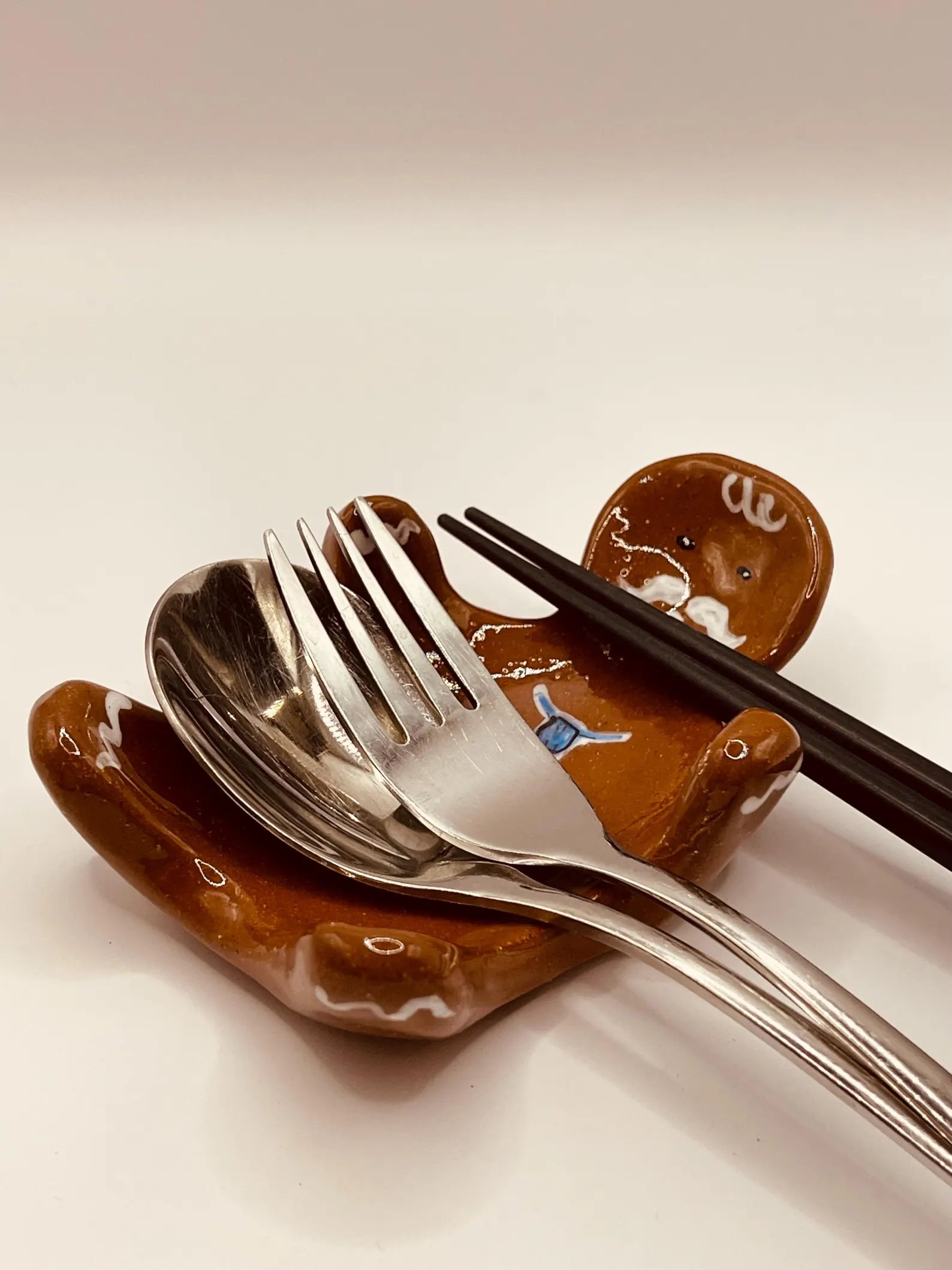 Handmade Gingerbread Man spoon/brush rest or small dish