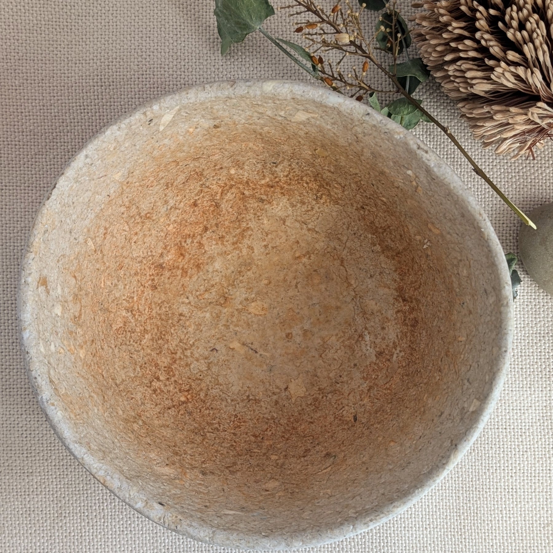 Handmade Sculptural Paper Bowl - Recycled Paper Decorative Bowl - Sustainable Home Décor