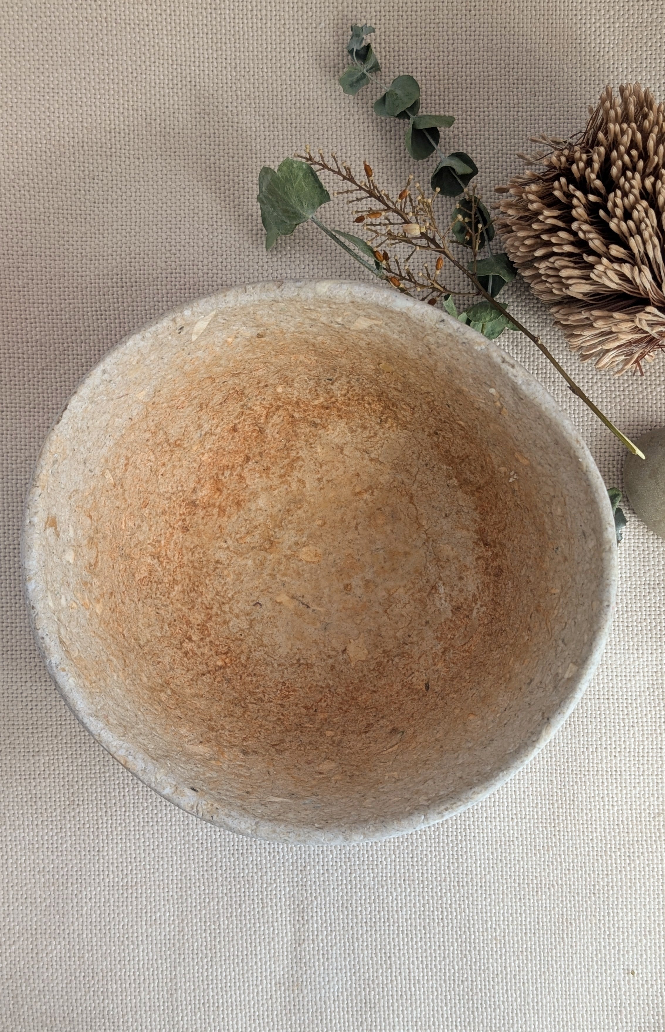 Handmade Sculptural Paper Bowl - Recycled Paper Decorative Bowl - Sustainable Home Décor