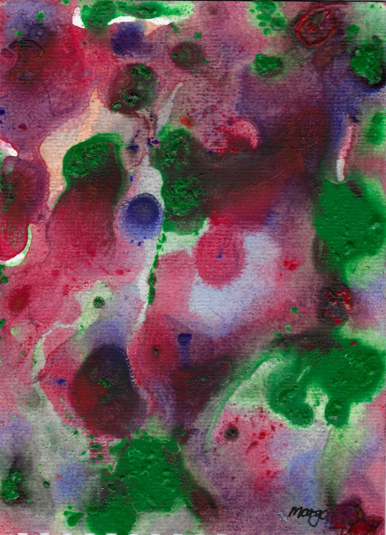 Double sided, A5 with white A4 frame picture mount, original painting